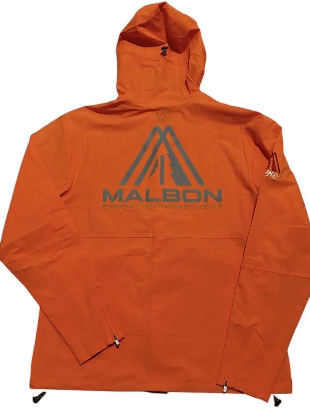 NWT  Malbon Golf Trailhead Shell Jacket w Hood sz M Orange Expedition Department